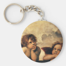 Sistine Madonna Angels by Raphael Sanzio Key Chain