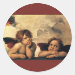 Sistine Madonna Angels by Raphael Sanzio Round Stickers