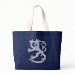 Sisu White Lion Navy Blue Jumbo Tote Bag