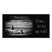 Sit by my side customized photo card