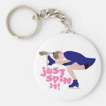Sit Spin Ice Skating Keychain