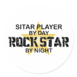 Sitar Rock Star by Night Stickers
