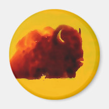 Sitting Bison Fridge Magnet