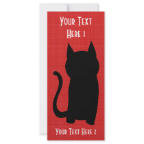 Sitting Black Cat Silhouette. Personalized Rack Card