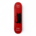 Sitting Black Cat Silhouette. Skate Board Deck