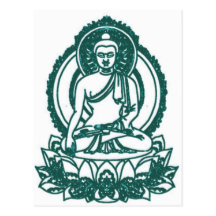 SITTING BUDDHA MEDITATING PEACE POST CARDS