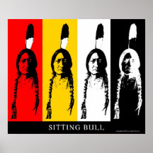 Sitting Bull in multicolor Posters