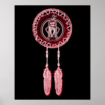 'Sitting Bull Maroon' Print