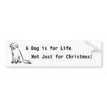 Sitting Dog, A Dog is for Life, Not Just for Ch... bumper stickers