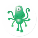six armed alien with only one eye stickers
