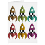 Six Colour Space Rockets Cards