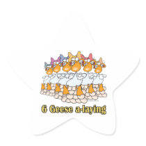 six geese a-laying 6th sixth day christmas stickers