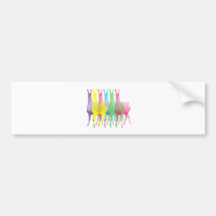 six lamas in six llama colours bumper stickers