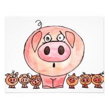 Six Little Pigs Custom Invite