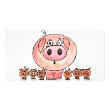 Six Little Pigs Photo Card Template