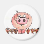 Six little pigs refrigerator magnet