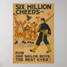 Six Million Cheers - For Our Sailor Boys Poster