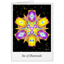 Six of Diamonds Greeting Card