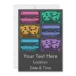 Six Old School Cassette Tapes invitations