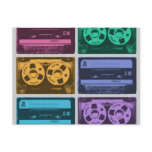 Six Old School Cassette Tapes postcards