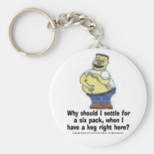 Six pack Keg Keychain