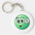 Six Pool Ball Cartoon Keychains