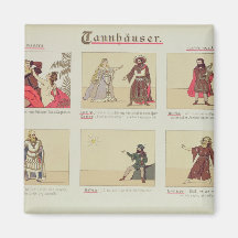 Six scenes relating to the opera 'Tannhauser' Magnet