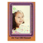 Six Year Old  Girls Birthday Photo Cards Business Card Templates