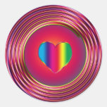 Sixties Circle of Love Round Sticker