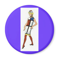 Sixties Colorblock Dress Magnet