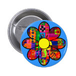 Sixties Flower Power Pinback Buttons