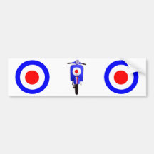Sixties Look Scooter on Mod Target Bumper Stickers