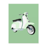 Sixties Mod Scooter Postcard
