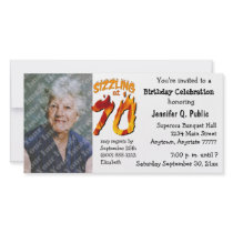 Sizzling At 70 Birthday Party Photo Invitation