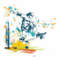 sk8er skateboarder vector photo cutout