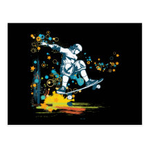 sk8er skateboarder vector post cards