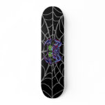 Skate Board with Tarantula Spiders and Web
