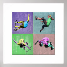 Skate Boarding Pop Art 2, Copyright Karen J Willia Posters
