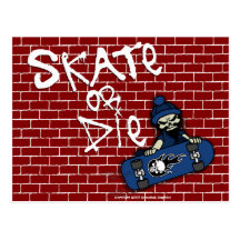 Skate or Die Postcard