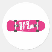 skate or die round stickers