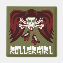 Skate or die with angel wings fridge magnet