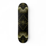 Skateboard Art Deco Black Gold