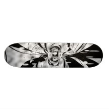 Skateboard Black and White Glow