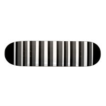 Skateboard Black White Grey Stripe