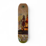 Skateboard Fantasy Art Elf Girl At Temple