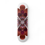 Skateboard, Flower, Maroon Mauve Pink Brown