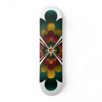 Skateboard, Flower, Red Yellow Green Orange