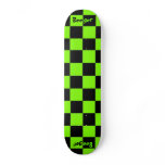 Skateboard - Green & Black Chequerboard