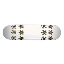 Skateboard Metal Flowers White