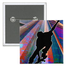 Skateboard on a Building Ray Buttons